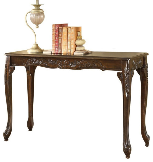 High Class Table Design Bowery Hill Console Table in Dark Cherry - Traditional - Console Tables ...