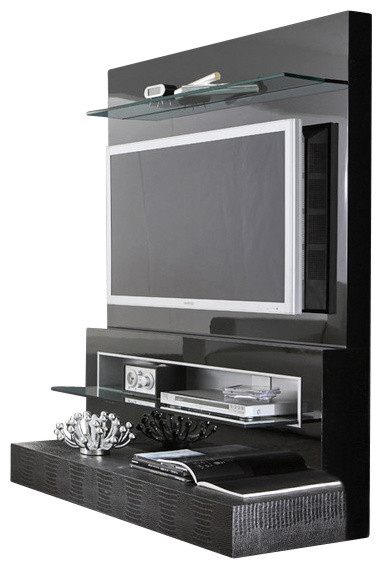 Rossetto Diamond Flat Screen TV Stand, Black Lacquer ...
