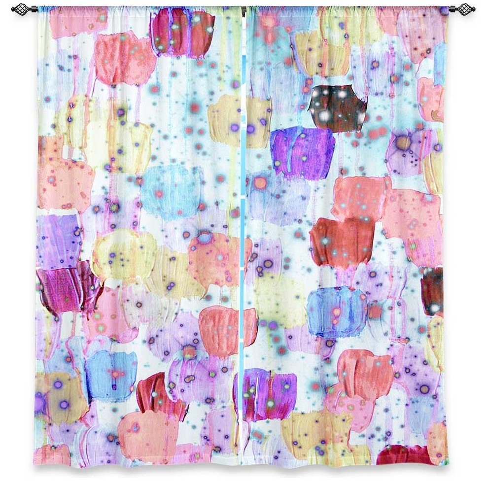 DiaNoche Lined Window Curtains by Julia Di Sano Speckle Me Dotty in Pastels