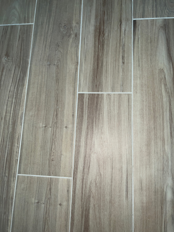 Staining grout darker for porcelain tile planks