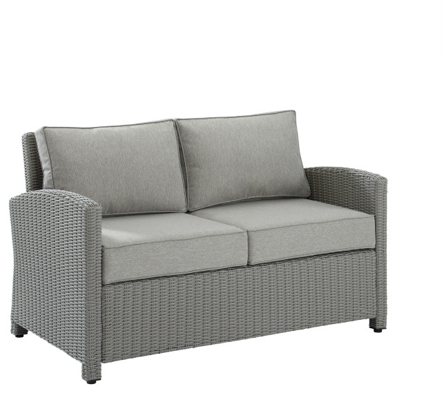 Bradenton Outdoor Wicker Loveseat Tropical Outdoor Loveseats by