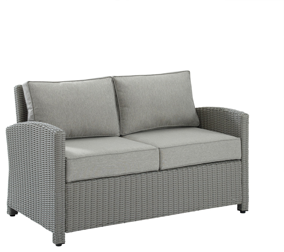 Bradenton Outdoor Wicker Loveseat Tropical Outdoor Loveseats by
