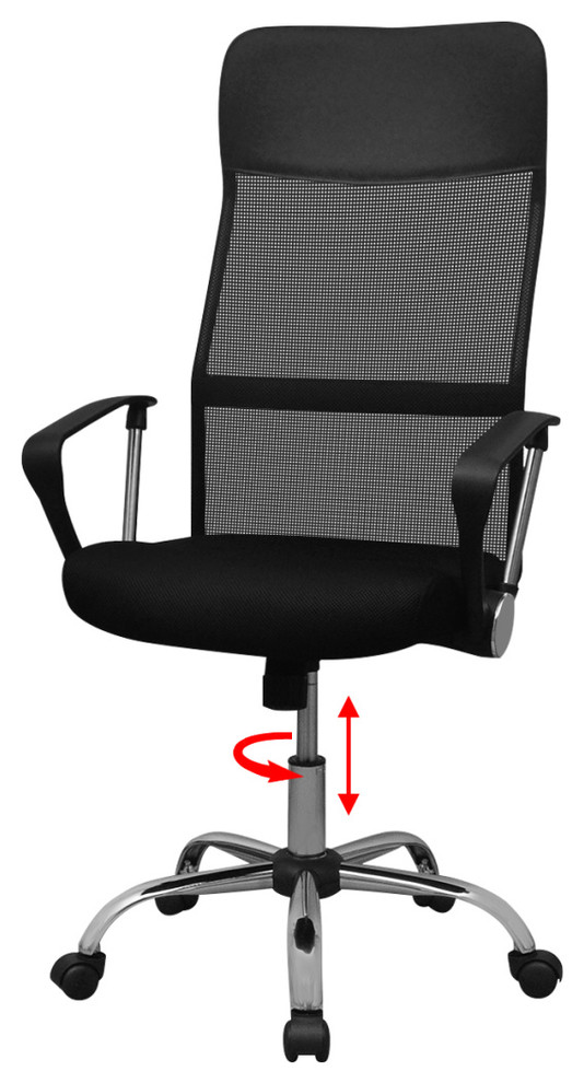 Desk Office Chair Half PU Black Contemporary Office Chairs by