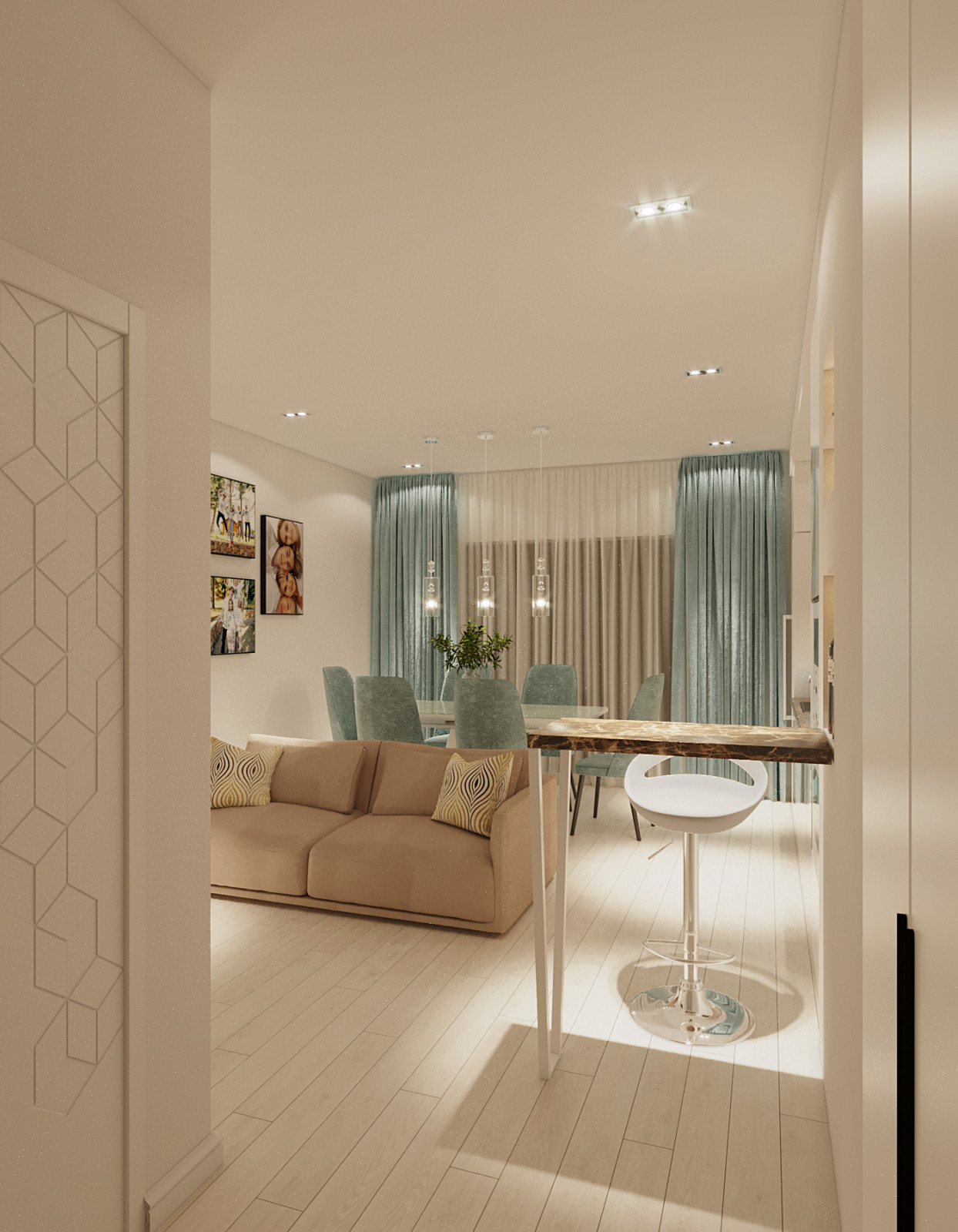 Современная кухня-гостинная