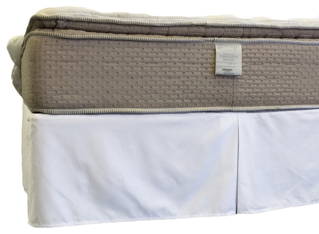Wrinkle-Free Cotton Blend Split Corner 15" Drop Bed Skirt, White, Full