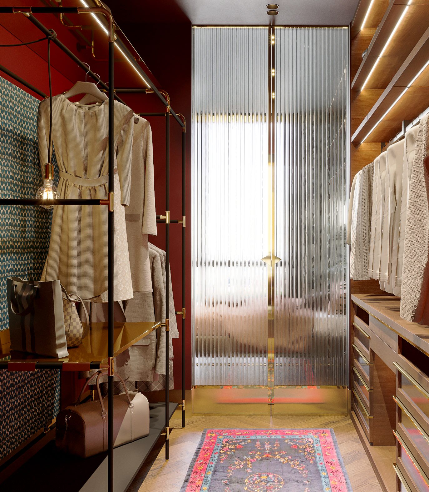 Гардеробная. Мастер зона. Квартира в ЖК «Малая Ордынка, 19»