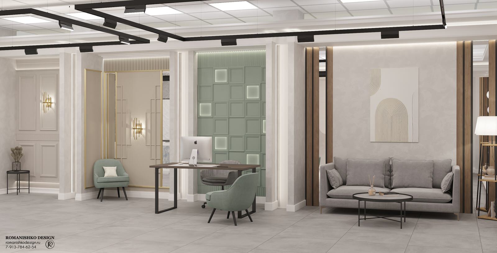 Дизайн выставочного зала магазина лепного декора "HIWOOD"