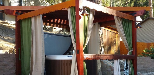 Hot Tub Hut Privacy Curtains - Rustic - Patio - Los ...