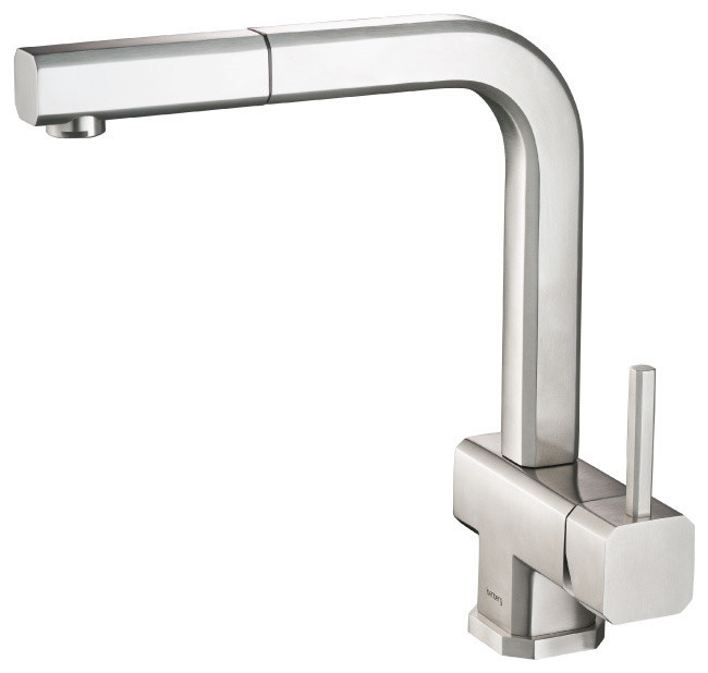 Isenberg K.1300 Cito Kitchen Faucet With Pull Out, Stainless Steel