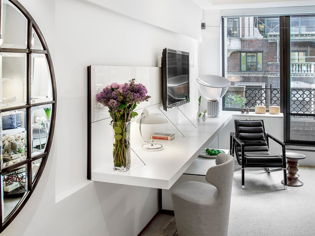 Manhattan Upper Eastside Hotel Condo Residence Interior Design contemporary-living-room