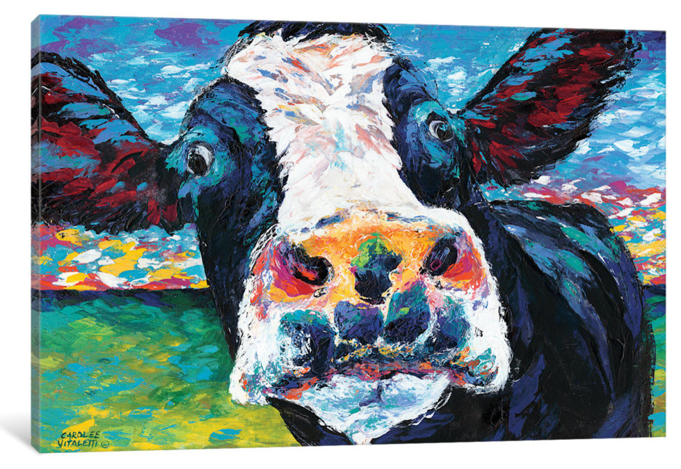 "Curious Cow II" by Carolee Vitaletti, Canvas Print, 18"x12"