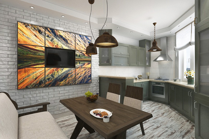 Кухня с медным акцентом