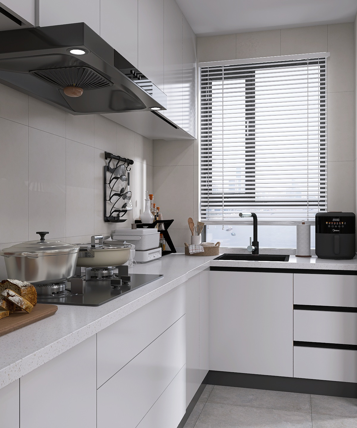 Современная кухня-гостиная 58 м²