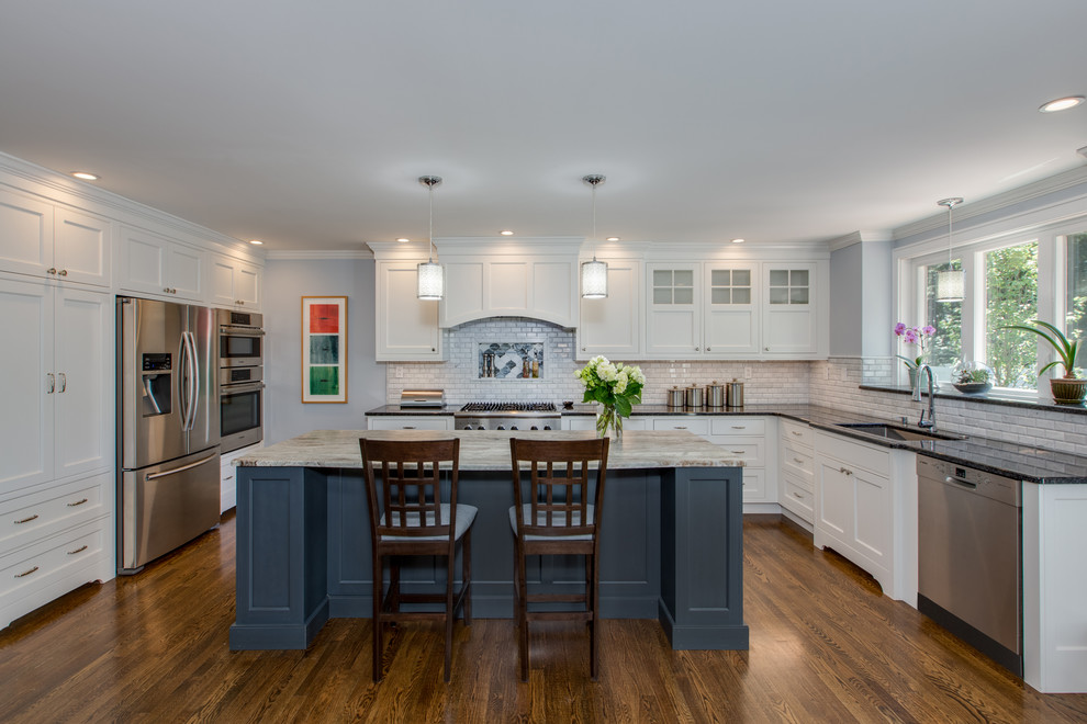Inspiration for a transitional kitchen remodel in Boston