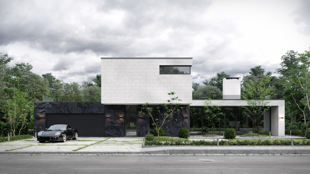 Дом с плоской кровлей в современном стиле