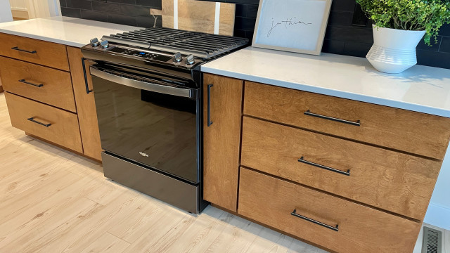 Birch and Black Mid Century Inspired Minimalist Kitchen Design