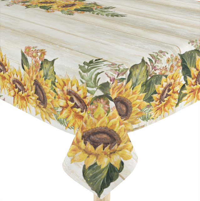 Sunflower Day 70x144 Tablecloth Farmhouse Tablecloths by Laural Home Houzz