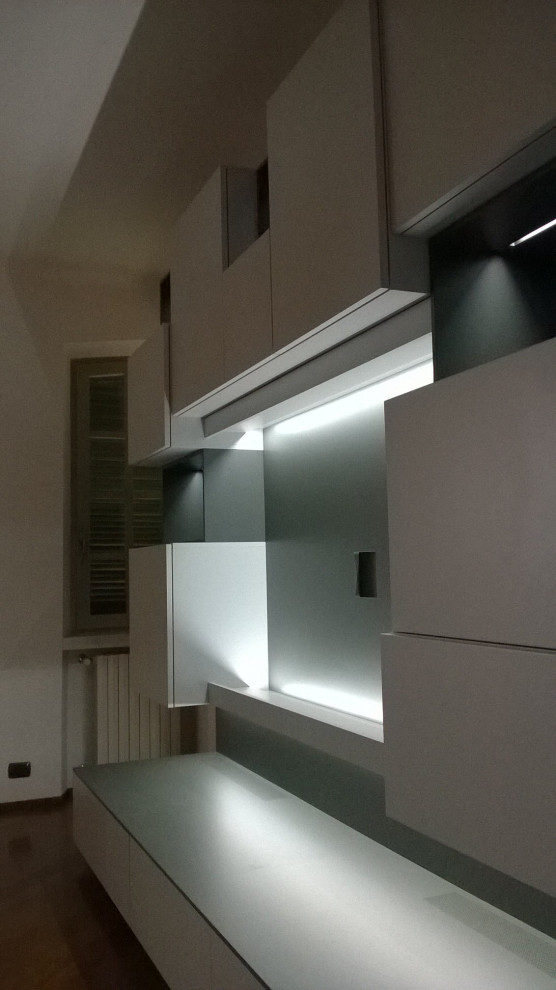 Progetto Living su misura laccato opaco