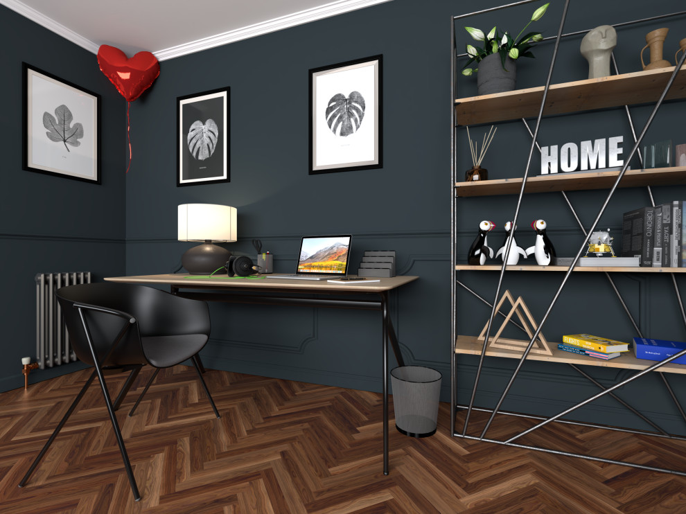Design ideas for an industrial home office in Other.