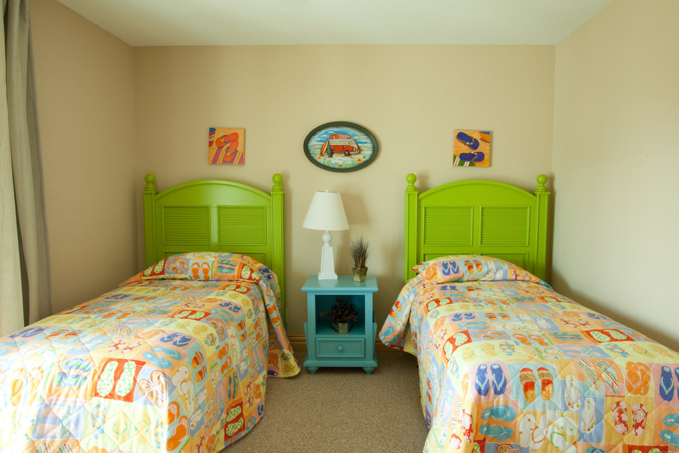 This is an example of a beach style bedroom in Other.
