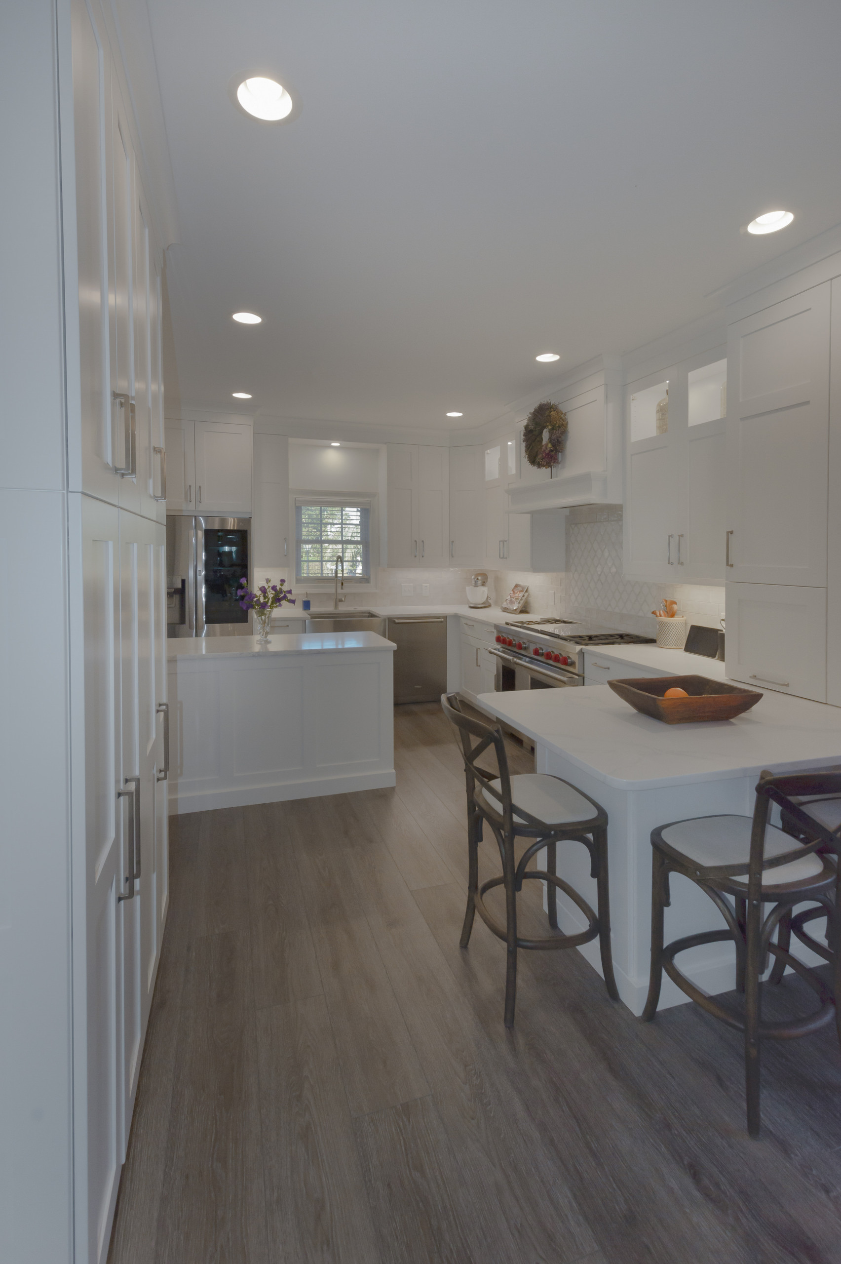 Pawley's Island simple wihite kitchen, laundry room, bathroom, and closet
