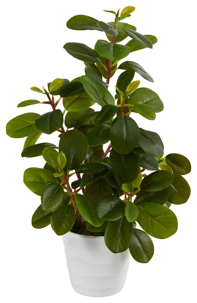 16" Peperomia Artificial Plant, Decorative Planter Modern