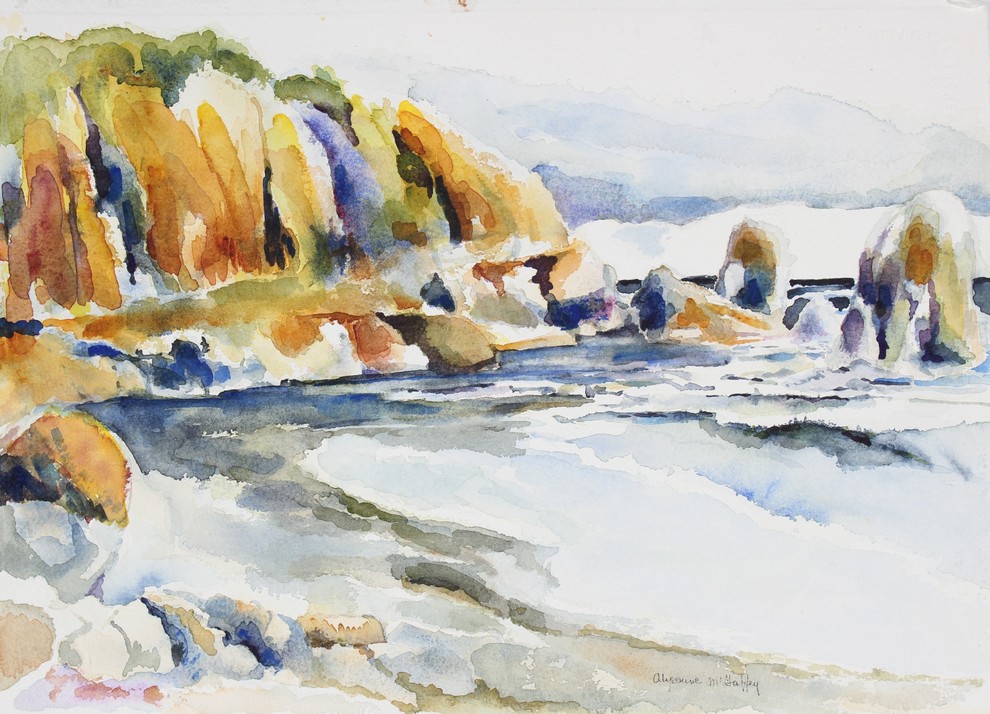 Linda Mar Beach, Pacifica, CA Original McGaffey Watercolor