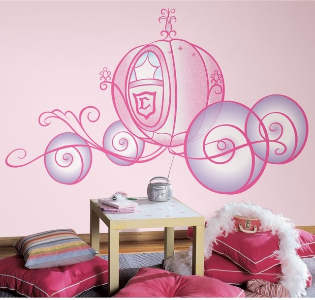 Disney Princess - Princess Carriage Peel and Stick Giant Wall Decal Multicolor -