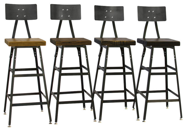 Hopkins Reclaimed Wood Bar Stools Set Of 4 Hopkins Reclaimed Wood Bar Stools Set Of 4
