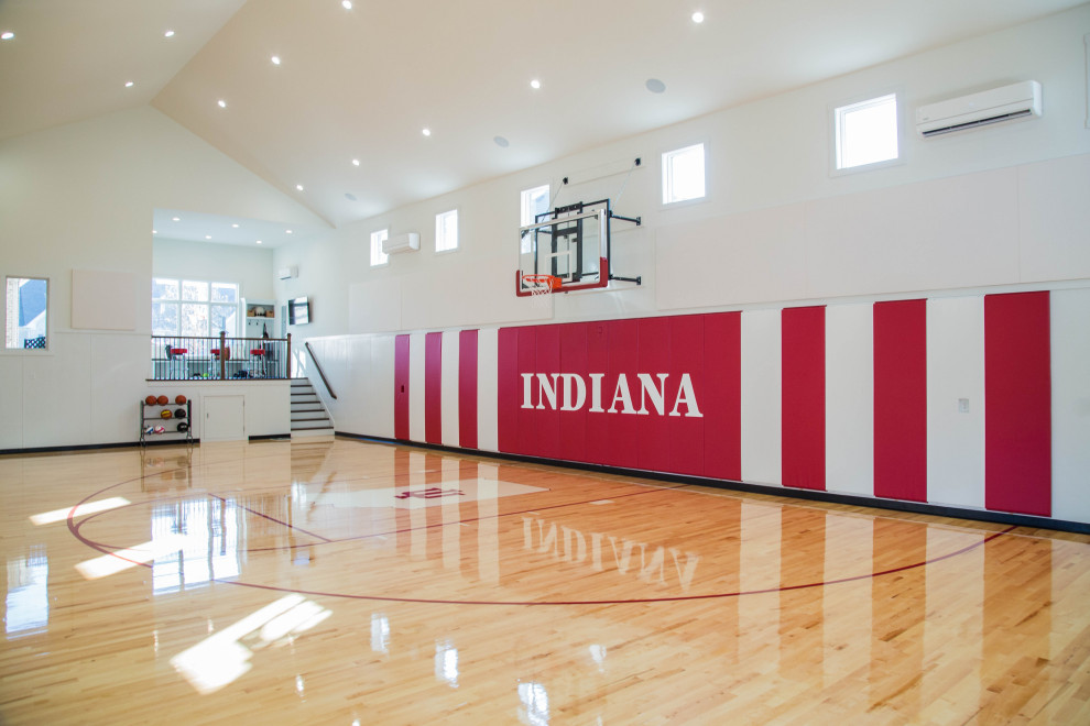 Indoor Basketball Court Addition Traditional Home Gym