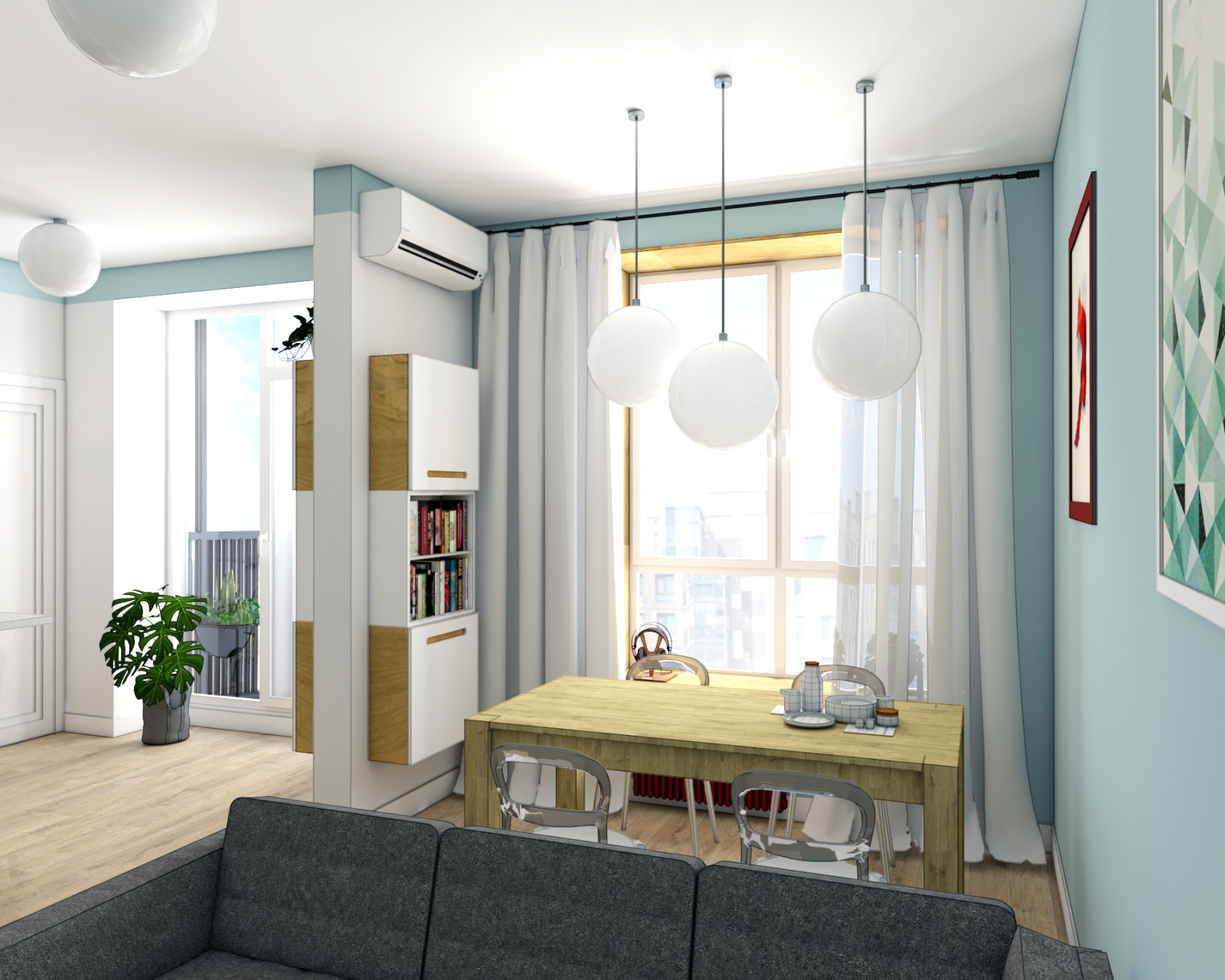 Интерьер с красными акцентами