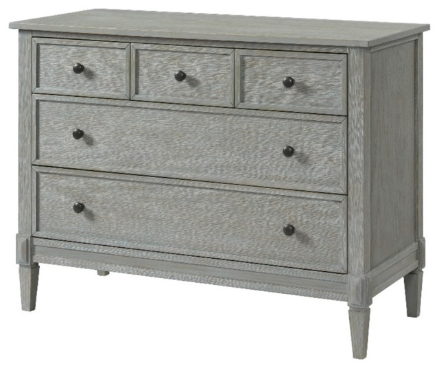 Westwood Design Vivian 5Drawer Modern Style Wood Dresser in Dawn Gray