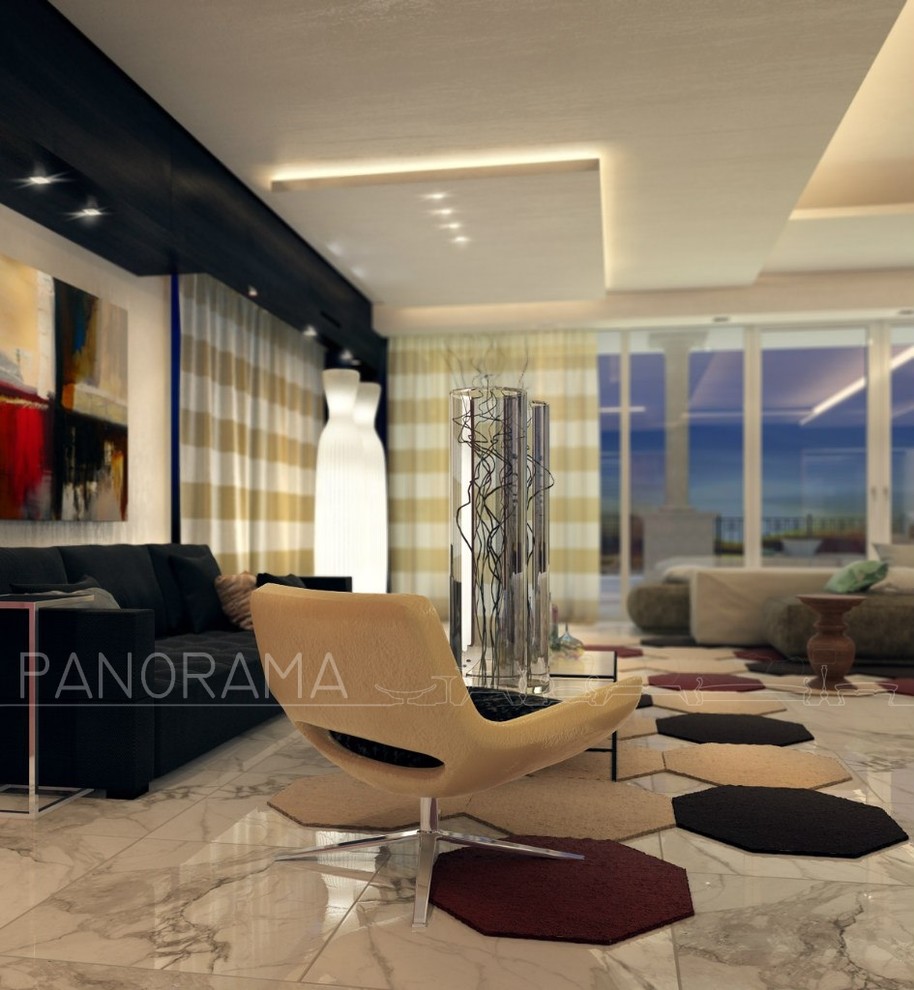 Проект гостиной-столовой, S - 135, 7 кв.м.