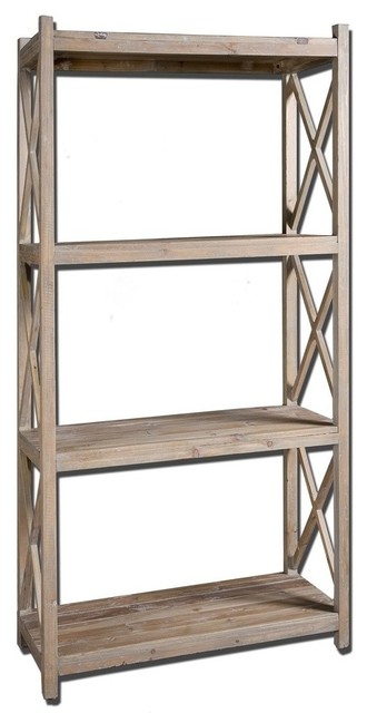 Spring Creek Weathered Wood Etagere Farmhouse Display And Wall Spring Creek Weathered Wood Etagere