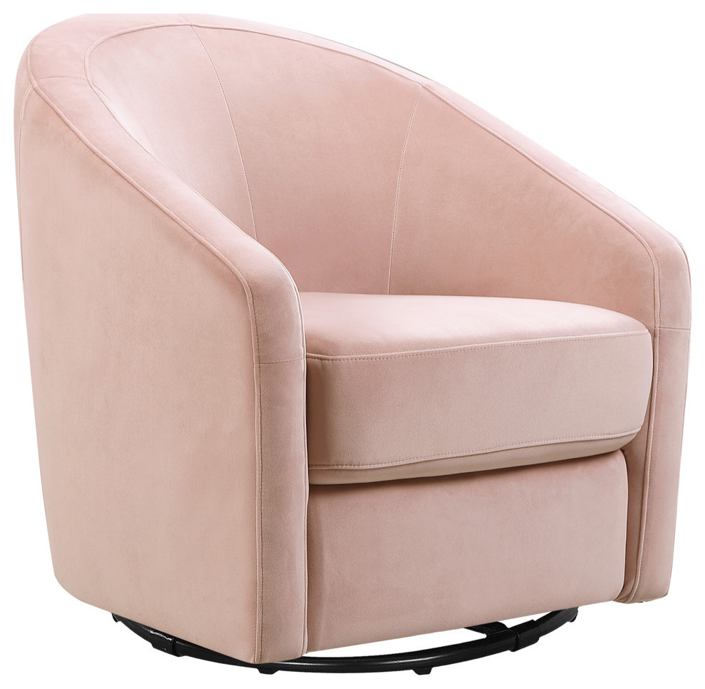 Madison Swivel Glider In Blush Pink Velvet