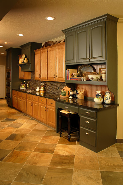 kitchen remodel using existing oak cabinets - traditional - kitchen