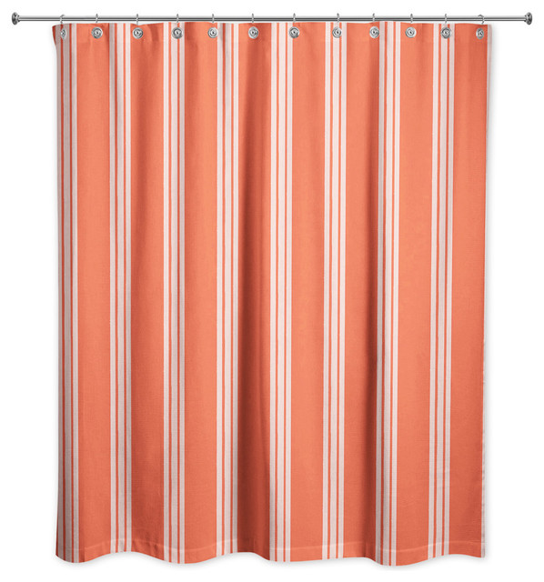 Red Stripes Shower Curtain Contemporary Shower Curtains by