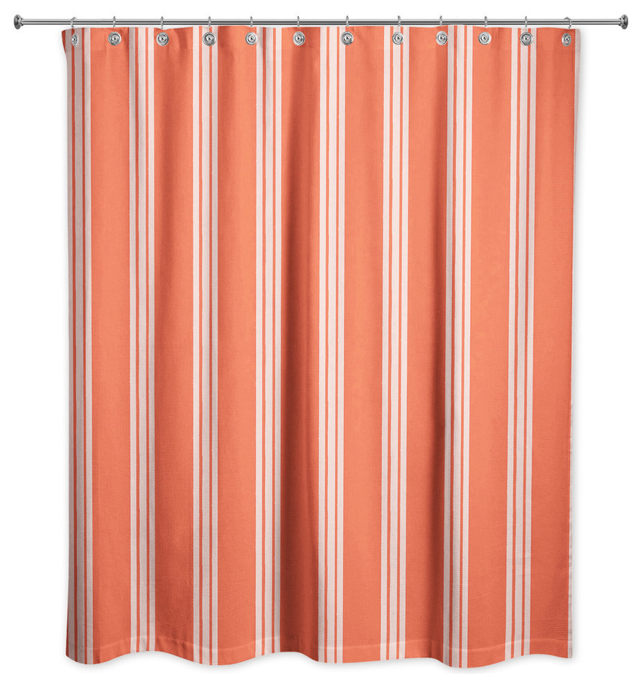 Red Stripes Shower Curtain Contemporary Shower Curtains by