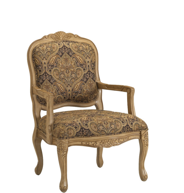 Franklin Accent Chair, Cream and Brown, 26x29x39