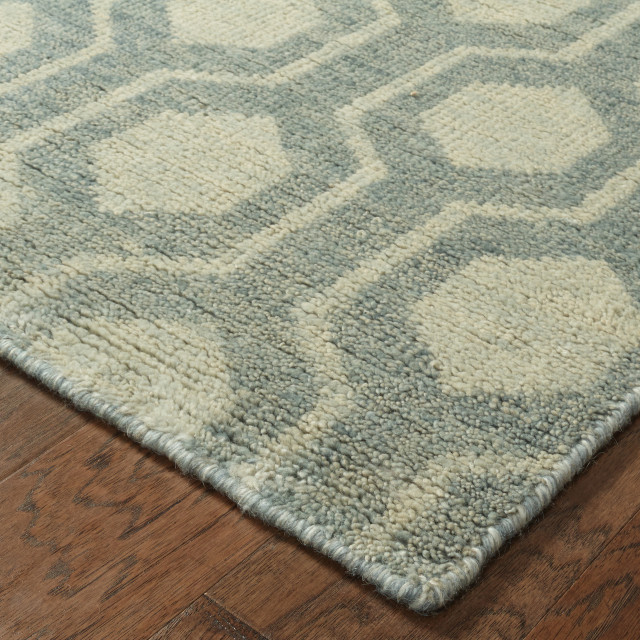 Maddox 56506 Blue/Beige Rug, Rectangle 3'6"x5'6" Contemporary Area