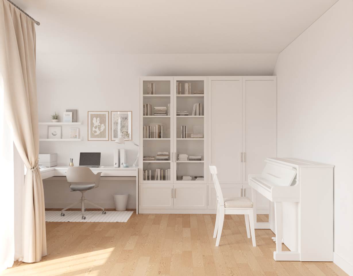 Частный дом в белом цвете