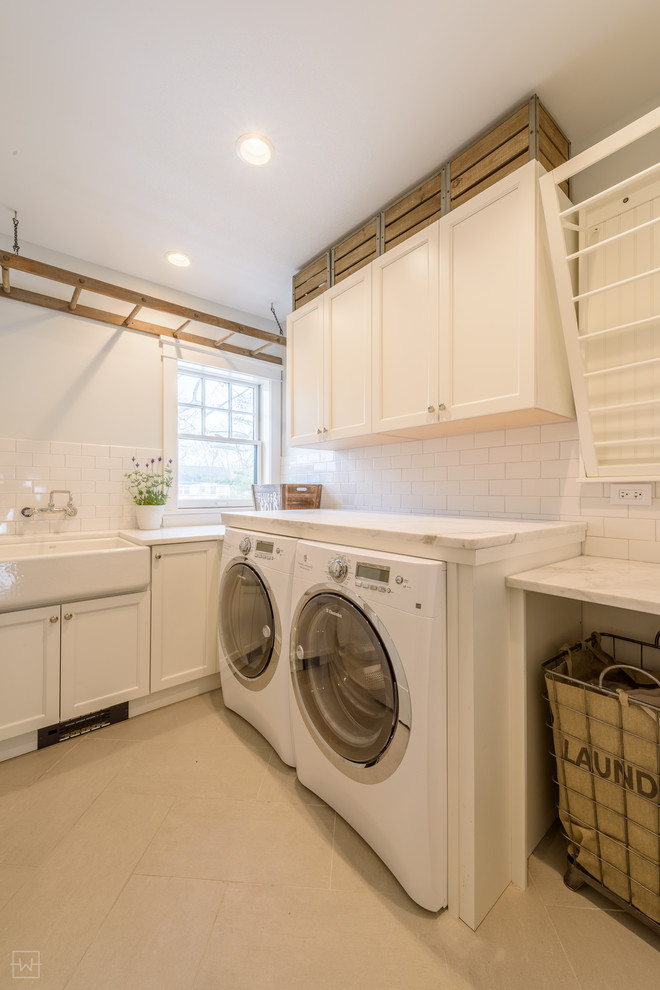 Eclectic laundry room in Chicago.