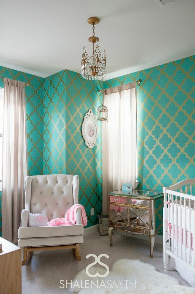 Minimalist girl nursery photo in Houston