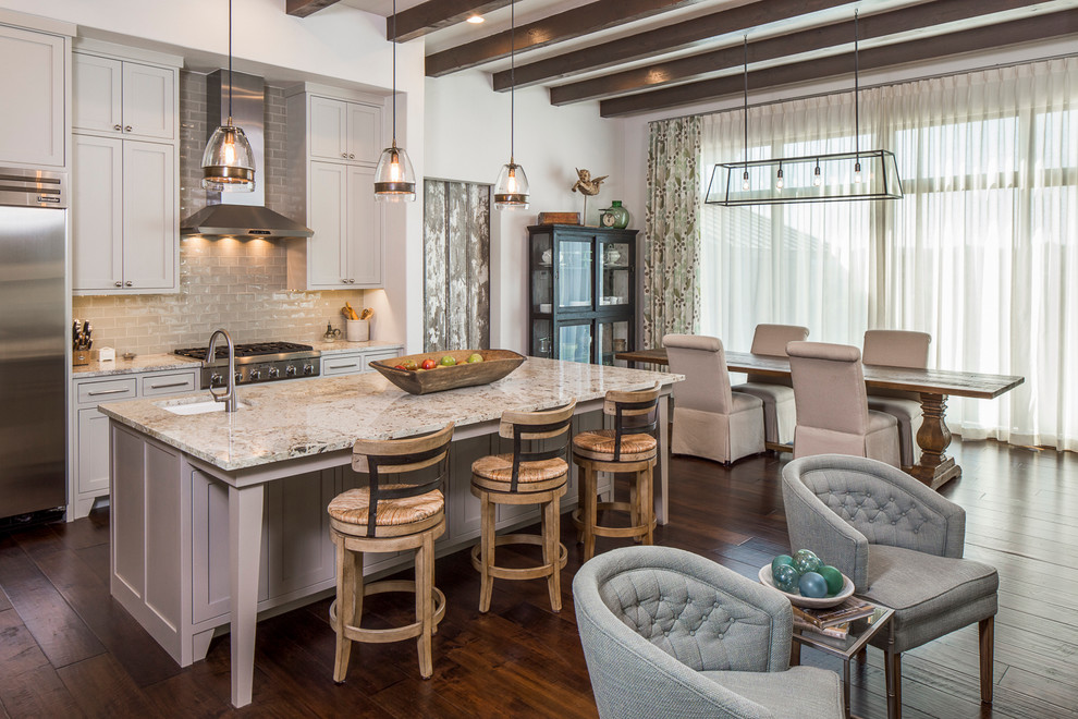 Example of a transitional kitchen design in Austin