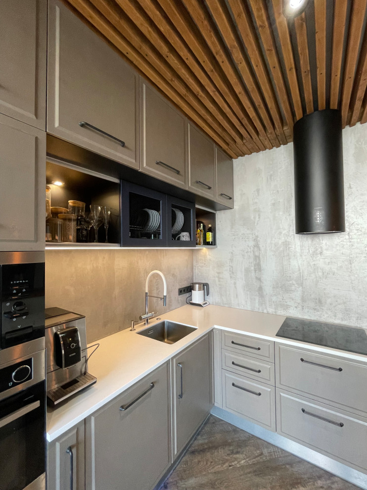 Кухня с барной стойкой в стиле Лофт