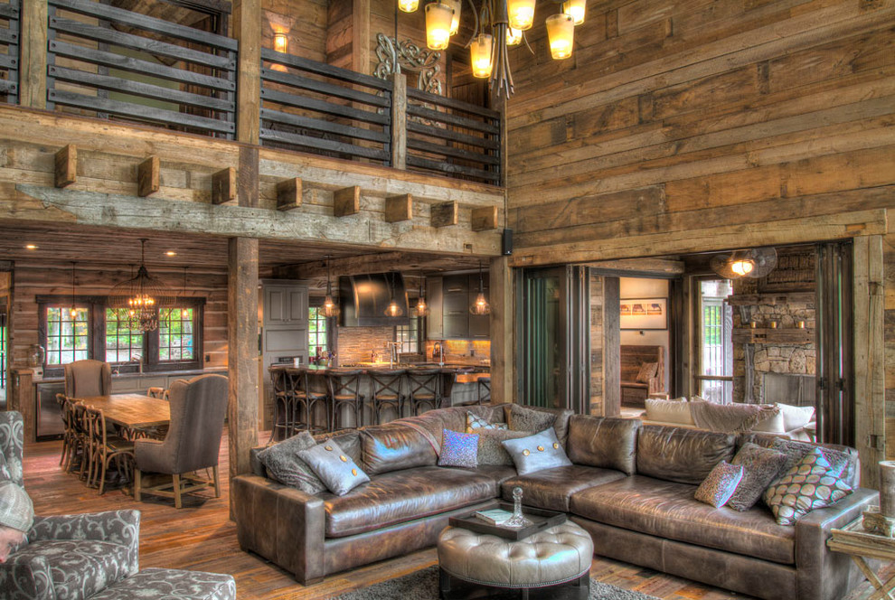 Inspiration for a country family room in Minneapolis.