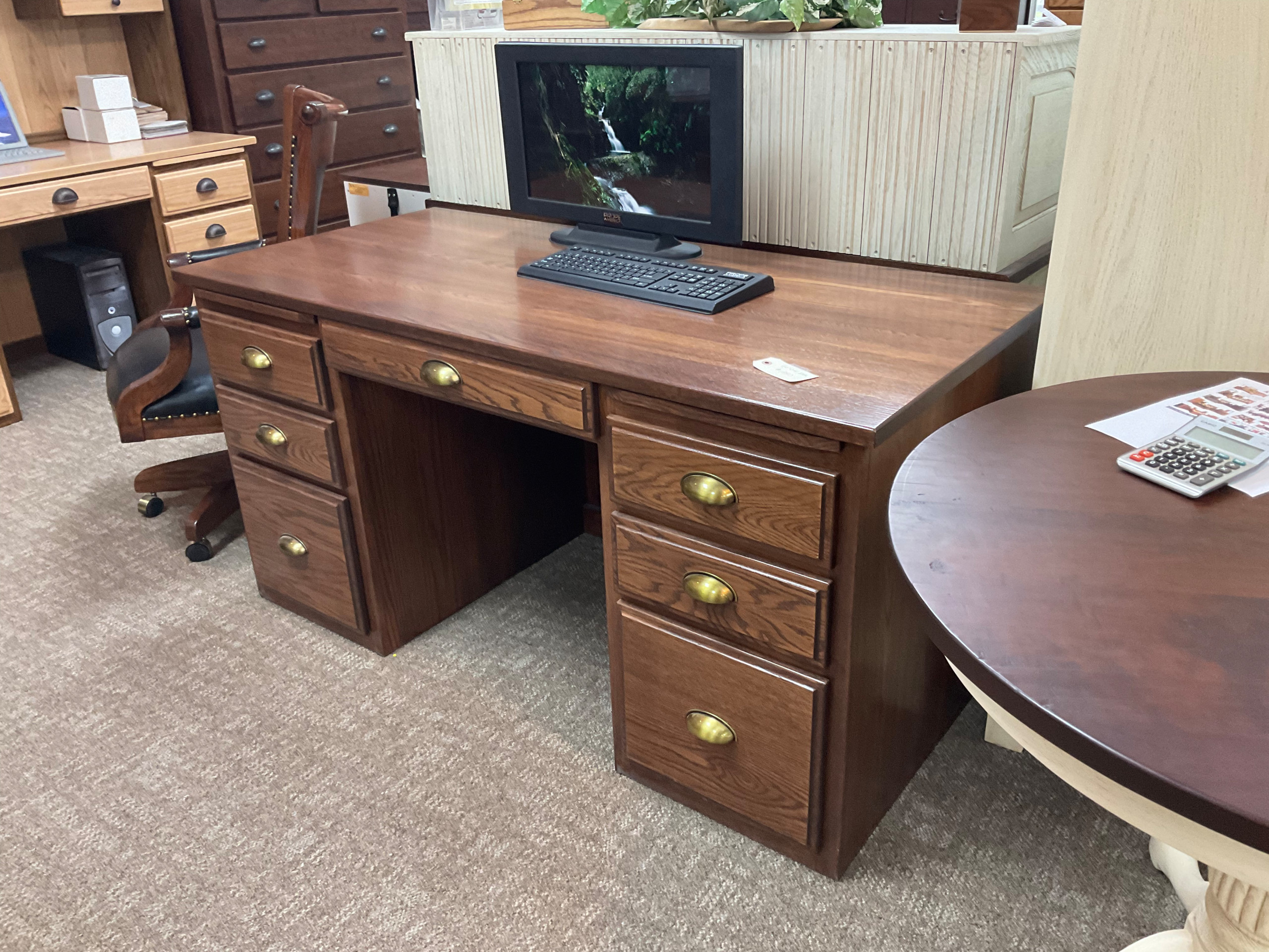 60 wide x 28” deep oak desk