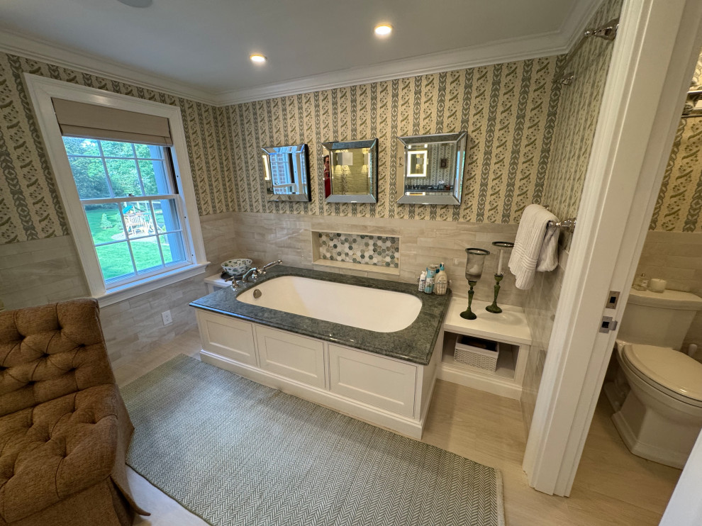 Luxury Primary Bath with Fireplace