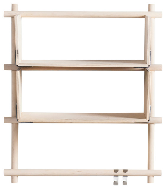 Foldin Vertical Wall-Mounted Shelving Unit, Vertical, 2 Shelves