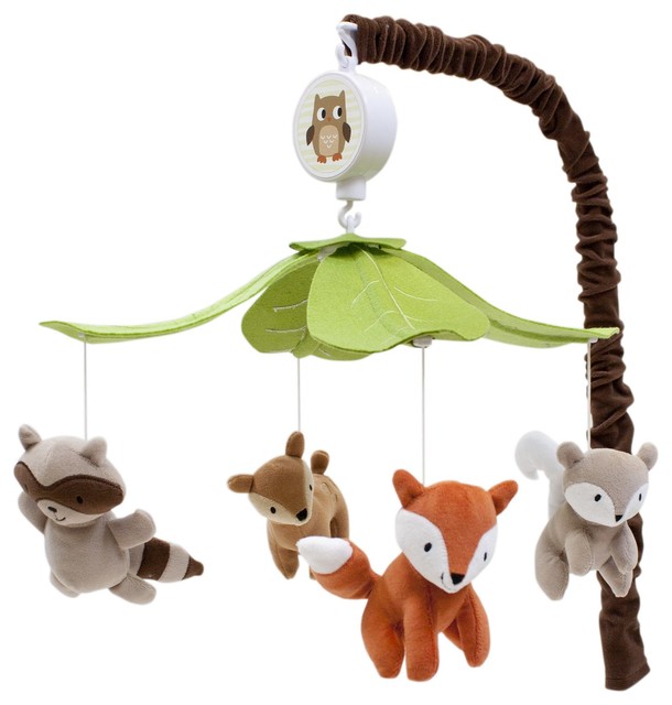 Lambs & Ivy Woodland Tales Multicolor Forest Animals Musical Baby Crib